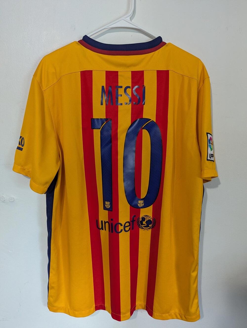 FC Barcelona 2015-16 Away Lionel Messi Jersey Men's XL Nike Kit